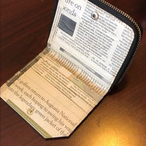 Wallet made from recycled newspaper